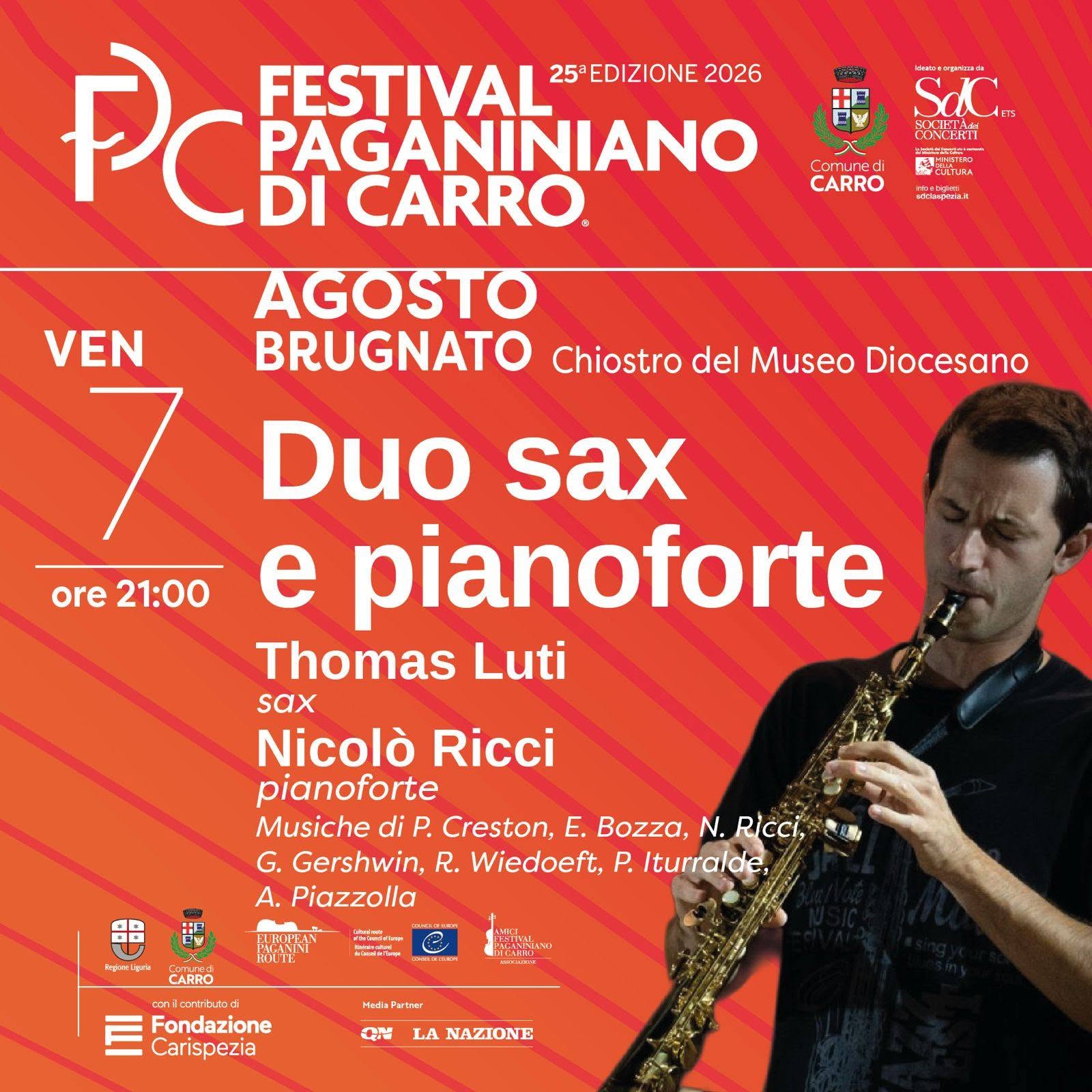 Locandina di FESTIVAL PAGANINIANO DI CARRO 25ª EDIZIONE 2026