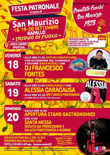 Locandina di Festa Patronale in onore di San Maurizio