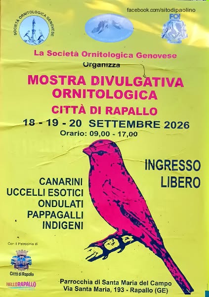 Locandina di Mostra Divulgativa Ornitologica Città di Rapallo