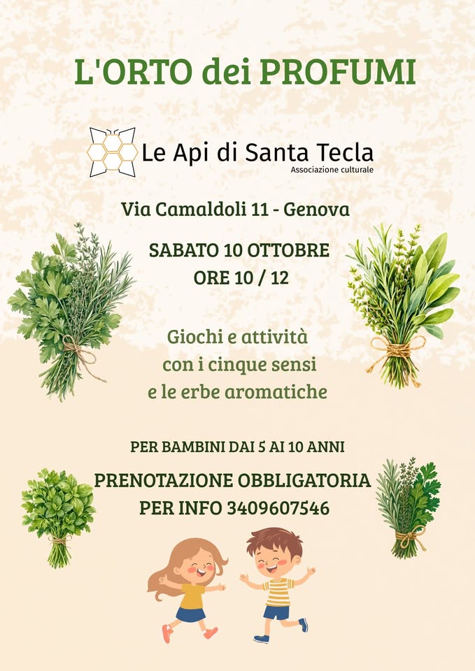 Plakat von L'ORTO dei PROFUMI / Giochi ed attività con i cinque sensi e le erbe aromatiche