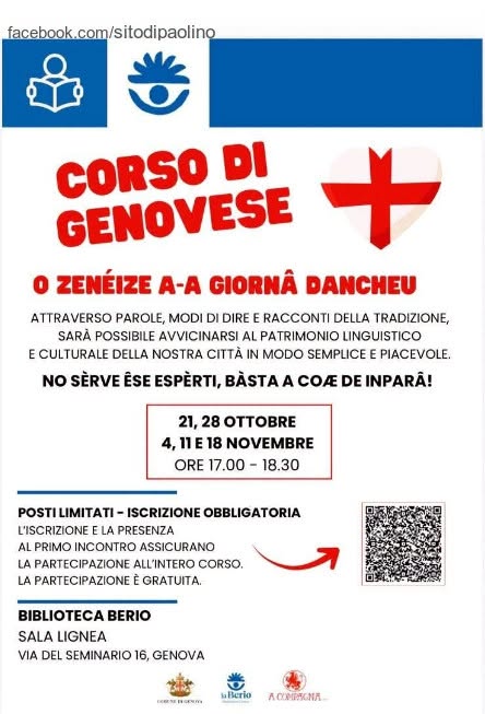 Plakat von Corso di Genovese - O Zeneize a-a giornâ d'ancheu