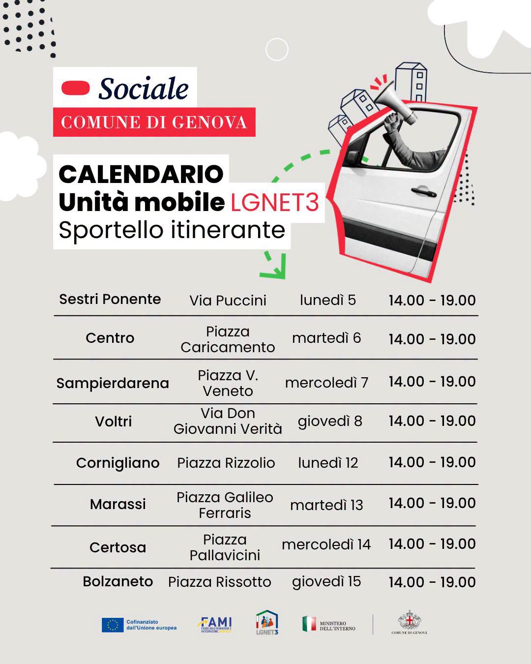 Plakat von Unità mobile LGNET3 - Sportello itinerante